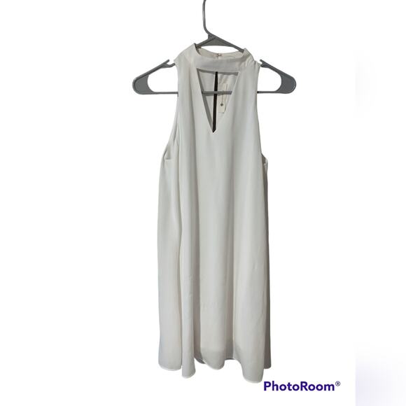 The Impeccable Pig Sleeveless White Mini Dress Cutout Flowy Size Small - Picture 1 of 4